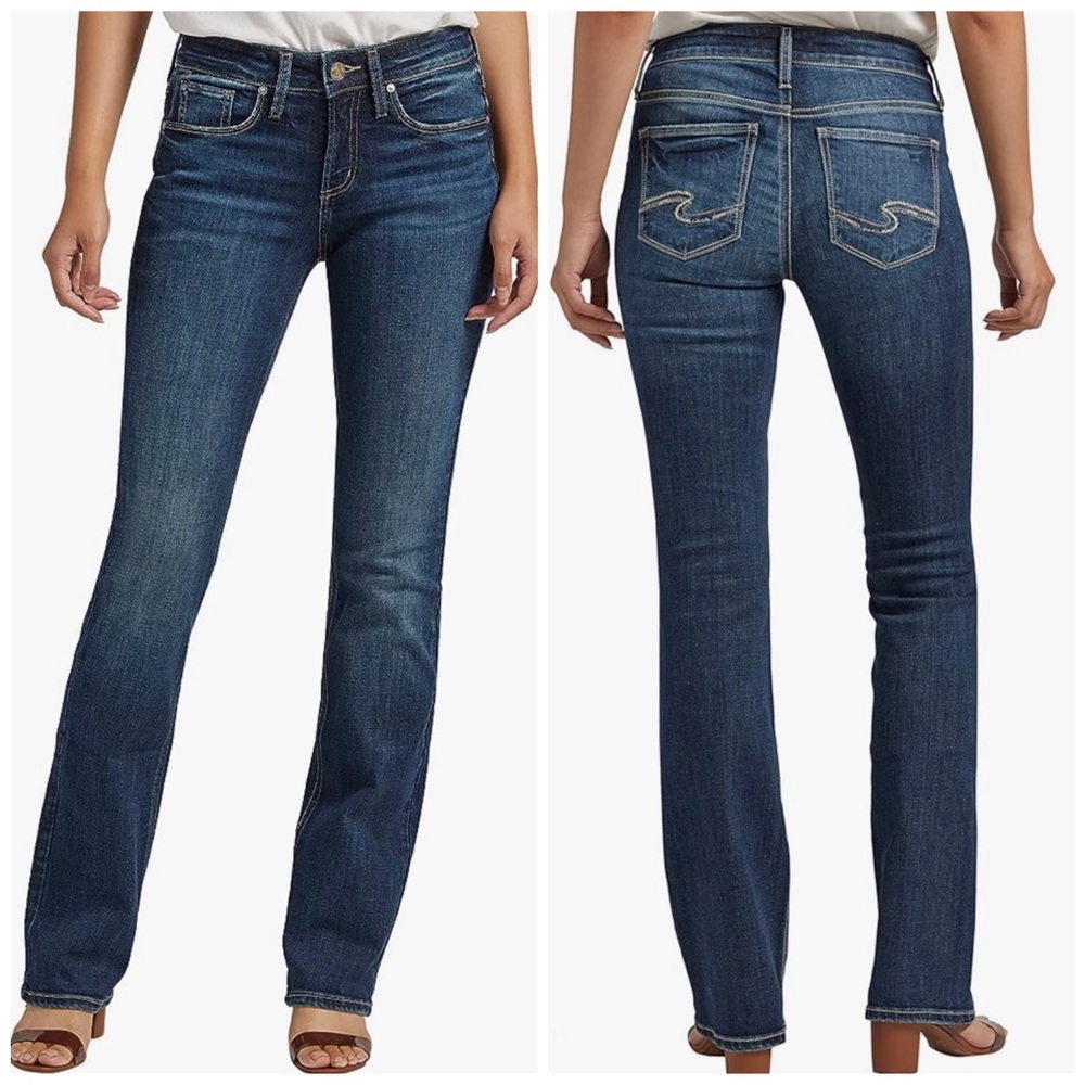 Silver Jeans Co. Women's Suki Mid Rise Bootcut Jeans, Medium Wash